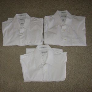 Van Heusen Short Sleeve Dress Shirt White Sz 15.5  Lot of 3
